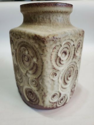 Mid Century Scheurich Keramik West Germany Jura Fossil Brown Pottery Vase 282 - 16 2
