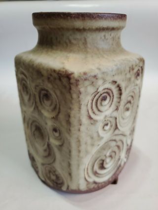 Mid Century Scheurich Keramik West Germany Jura Fossil Brown Pottery Vase 282 - 16 3
