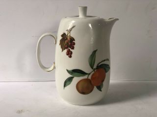 Royal Worcester Evesham Gold Coffee Pot With Lid
