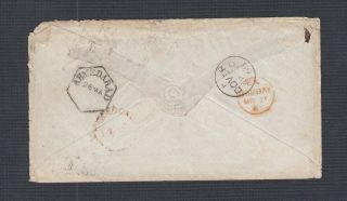 INDIA 1901 6A/8 PIES ISSUE ON COVER AHMEDABAD TO DOVER ENGLAND VIA BOMBAY 2
