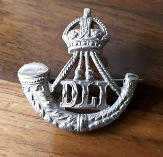 Antique Ww1 Durham Light Infantry (dli) Sweetheart Brooch - Silver Tone Metal