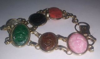 Vintage Coro Scarab Bracelet Egyptian Revival Jewelry