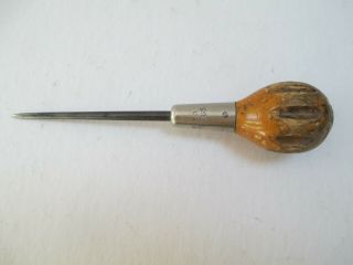 Vintage " Millers Falls " Scratch Awl/punch No.  365 (wooden Handle)