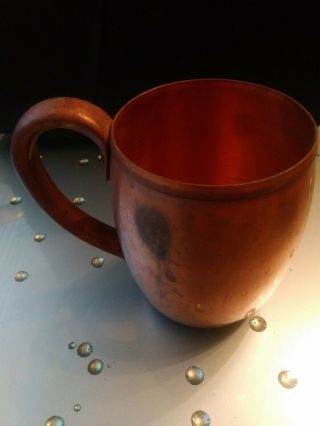 Pair Antique Vintage West Bend Solid Copper Metal Mule Cup Mug With Handle