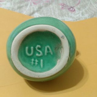 Old Vintage Small Green Ball Jug Pitcher Creamer Hall Style Art Pottery USA 1 3