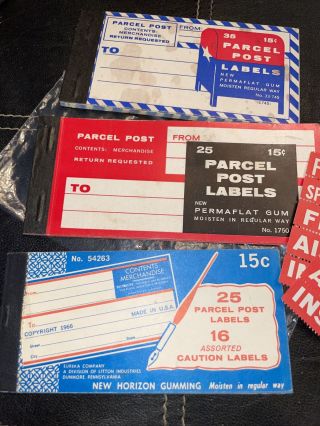 Vintage Parcel Post Labels - Permaflat Gum - No.  1745