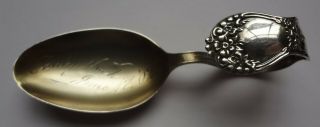 C1902 Baker Manchester Sterling Silver Baby Spoon " June 17th 1902 " To Baby Nash