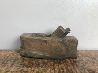 Vintage Hand Made Wooden & Brass Small Hand Plane.  Antique Tool.