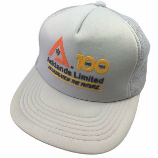Vtg Nos Acklands 1983 Celebrates The Future Trucker Hat Snapback 80s Gray Mesh