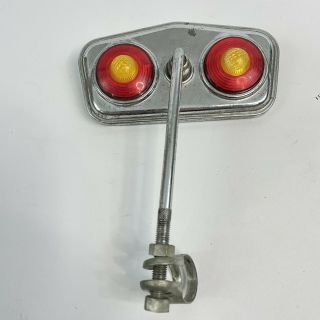 Vintage Classic Bicycle Bike Mirror Rectangular - Red And Yellow Reflector