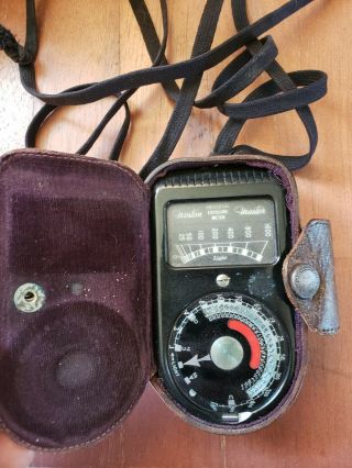 Vintage Weston Master Model 715 Universal Exposure Meter With Leather Case