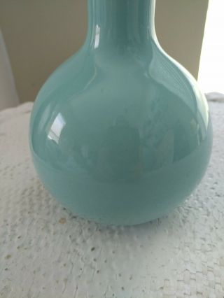 Vintage Haeger Stovepipe Bud Vase AQUA GLAZE 9 