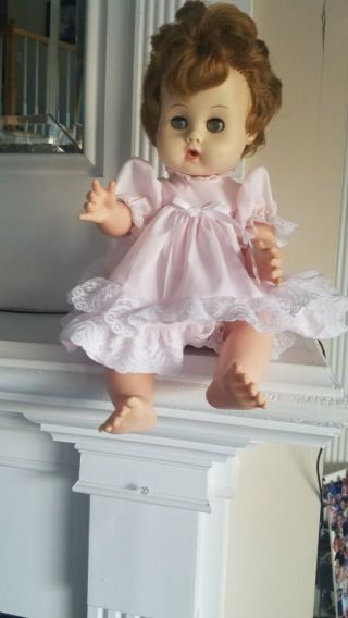 Vintage Ginny Baby Vogue Doll,  Wink Open Close Green Eyes,  Drinks And Wets