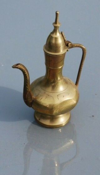 Indian Made Brass Coffee Pot Oil Jug? Decorative Just 6 Inches Tall