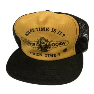 Vintage Vote Ocaw Oil Chemical Atomic Workers Union Time Trucker Hat Snapback