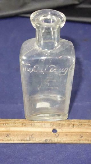 Antique The Owl Drug Co Bottle Owl Picture Medicine Mortar Pestle