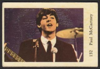 The Beatles - Paul Mccartney - 1965 Vintage Dutch Numbered Set Gum Card 132