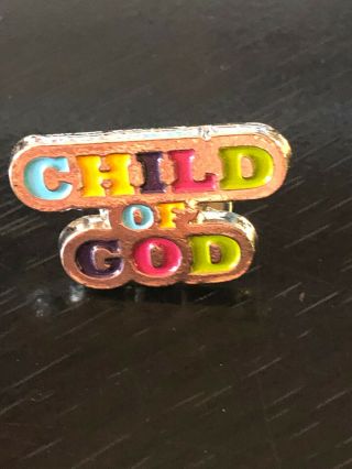 Vintage Collectible Child Of God Colorful Metal Pin Back Lapel Pin Hat Pin