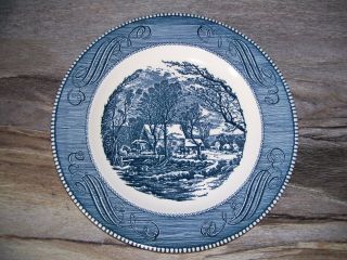 Set of 3 Vintage Royal China Currier and Ives 10 in.  Dinner Plates. 2