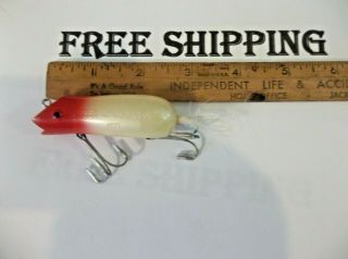 Vintage Fishing Lure Creek Chub Mouse Plastic 2 3/4 " Red/white/pearl Cond