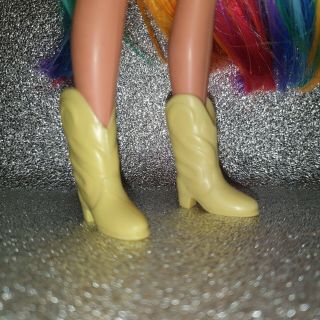 Vintage 1970s Sindy Yellow Cowboy Boots Shoes Accessory