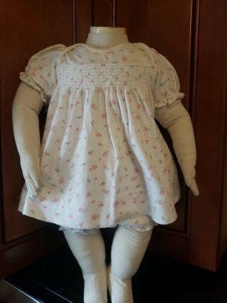 Vintage Baby Pink Roses Dress Diaper Cover Layette 6 Mos Reborn Tiny Baby