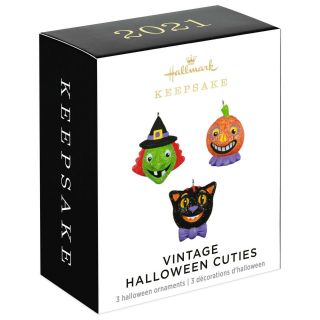 2021 Hallmark Mini Vintage Halloween Cuties Ornaments Set Of 3