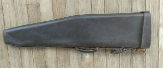 Antique Vintage Shot Gun Rifle Hard Case Scabbard All Leather 36 "