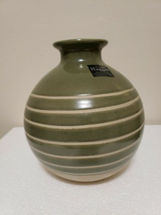 2004 Large Royal Haeger Art Pottery Vase 10 " Tall Green