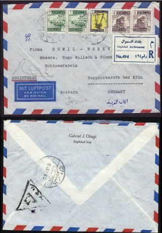 3806 - Iraq 1963 Registered Cover Baghdad Al - Samawal To Ruppichteroth Germany