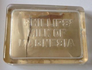 VINTAGE PHILLIPS MILK OF MAGNESIA TABLETS ADVERTISING GLASS TRAY RARE 2