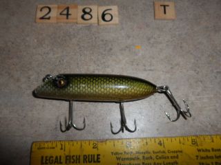 T2486 T Wooden Glass Eyed South Bend Bass Oreno Fishing Lure