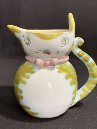 Fratelli Fanciullacci Pottery Cat Pitcher Signed
