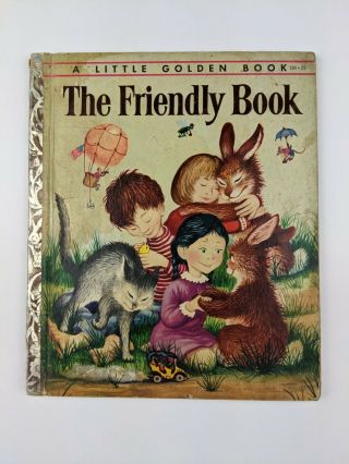 The Friendly Book Rare Vintage Little Golden Book 1954 A Print