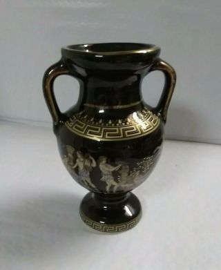 Greek Vase/ Hand Made In Greese With 24k Gold Decoration