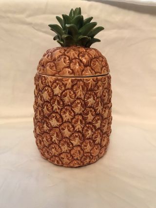 Otagiri Japan Ceramic Pineapple Cookie Jar 1983