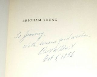 Brigham Young Life Stories Signed By Olive Burt 1956 1sted Lds Mormon Vintage Hb