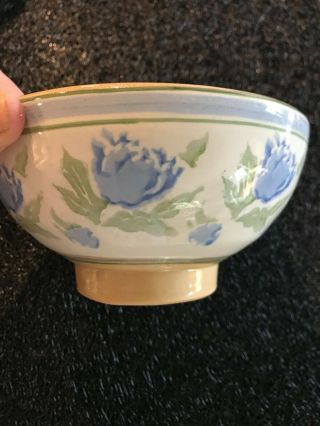 Nicholas Mosse Ireland Irish Footed Soup Cereal Bowl Blue Flowers