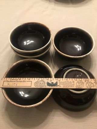 Vintage Pfaltzgraff Gourmet Brown Drip Cereal Soup Bowls Set Of 5.  Marked 1 - 9