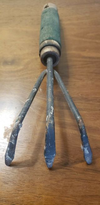 Vintage Or Antique Garden Tool Metal Hand Rake Cultivator