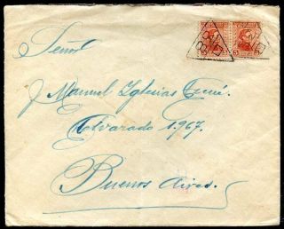 Uruguay To Argentina Cover,  1930,  " 38 " Cancel,  Vf