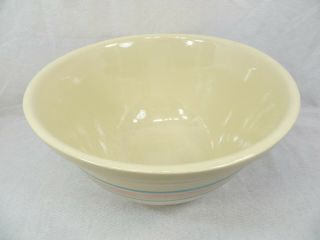 Vintage McCoy Pottery Blue and Pink Banded Mixing Bowl Large 12 Inch 2