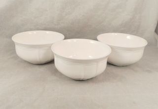 Set Of 3 Mikasa Antique White Bone China Fruit Dessert Bowls