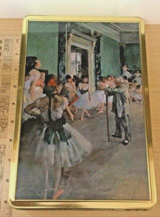 Vtg Stollwerck Collectible Empty Tin Ballerina The Ballet Class By Edgar Degas