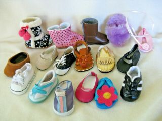 16 Vintage Single,  Unmatched Doll Shoes,  Fit 18 " Dolls,  American Girl,  Battat