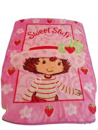 Vintage Strawberry Shortcake Fleece Blanket Sweet Stuff Soft 30x43 Plush