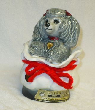 Vintage Jim Beam Decanter - Tiffiny The Poodle Dog (1973) 8.  5 " Tall