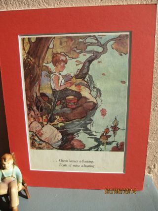 Vintage Illustration Of Boy By Stream By Juanita Bennett 1932