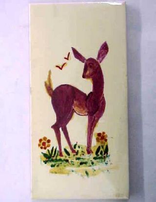 Vintage Hand Painted Hermosa Tile - A.  E.  T.  Co.