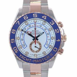 Rolex Yacht - Master Ii 116681 Steel 18k Everose Gold Blue Hands 44mm Watch Box